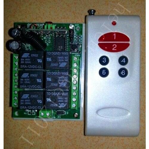 6 Channel RF Wireless Receiver+Remote Controller 315 MHz