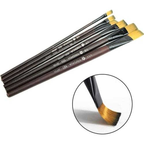 6Pcs Watercolor Paint Brushes Set Nylon Hair Painting Brush Variety Style Short Rod Oil Acrylic Painting Brush Pen Art Supplies