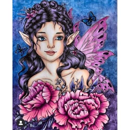 5D DIY Diamond Painting Cartoon Girl Portrait Halloween Full Square/Round with AB Drill Diamond Embroidery Mosaic Gift