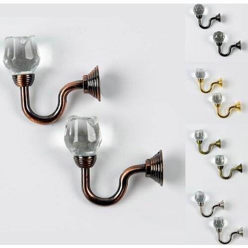 Large Metal Crystal Glass Curtain Holdback Wall Tie Back Hanger Holder For Living room Curtain Keep Fixed Frame Decoration