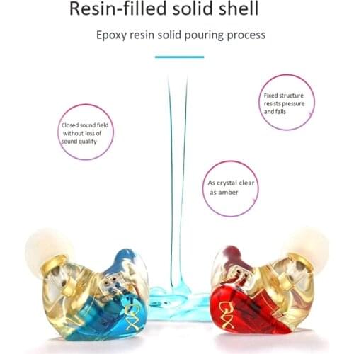 DZX Headphone Resin Inverted Mold Game Earplug Monitor with Microphone Wire Control Headset 0.78 Dual-Pin Plug