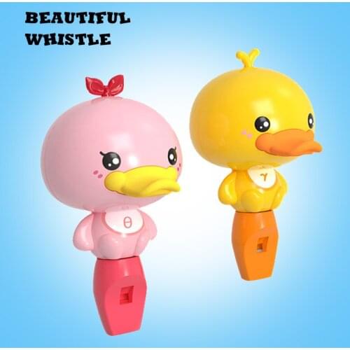 Baby Toy Small Yellow Duck Whistle Cartoon Animal Pink Color Toys Education Music Whistling for Babies Kids Children Teether