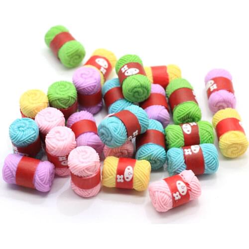 Resin Cabochon Kawaii Simulation Wool Ball DIY Dollhouse Miniature Decoration Toys Micro Crafts