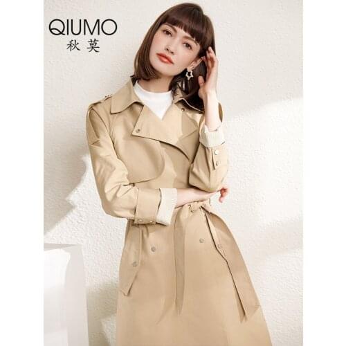 Red windbreaker womens middle and long small autumn clothes early autumn 2021 new short coat in spring and autumn this year