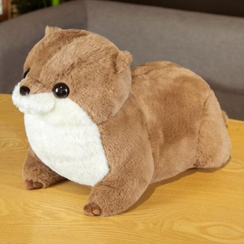 50cm/65cm Cute Otter Plush Toys Stuffed Realistic Wild Animal Dolls Soft Sloth Pillow Christmas Room Decor Gift for Kids
