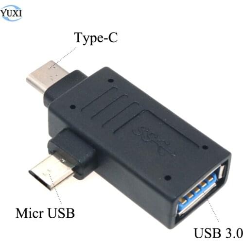 YuXi USB 3.0 Female to USB 3.1 Type-C & Micro USB Adapter Connector USB3.0 Converter for charging data transfer flash drives