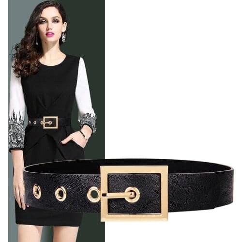 NEW Black PU Leather Belts For Women Fashion Pin Buckle Belt Woman High Quality Jeans Strap Female Wide Soft Faux Leathers Dress