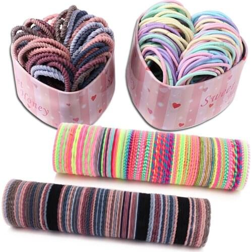 New 50pcs/lot Hair Accessories Girl Candy Color Elastic Rubber Band Hair Band Child Baby Headband Scrunchie Hair Accessories