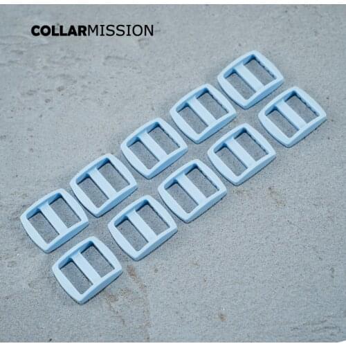 Retailing Beautiful Rectangce plastic slider Tri-Glid outdoor backpack straps dog collar accessory 20mm light blue RZK20SJ07