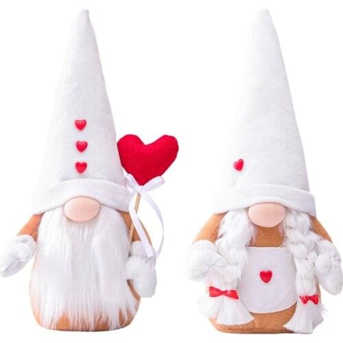 Happy Valentines DayRed Love Heart Gnome Handmade Swedish Tomte Plush Dolls