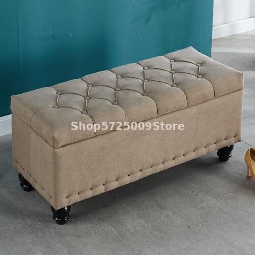 Fabric Rectangular Sofa Stool Bed Tail Stool Clothing Store Cloakroom Storage Stool Shoes Stool Household Door