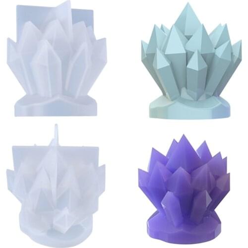 Crystal Cluster Stone Decorations Epoxy Resin Mold Irregular Ore Spar Ornaments Casting Silicone Mould DIY Plaster Candle Tool