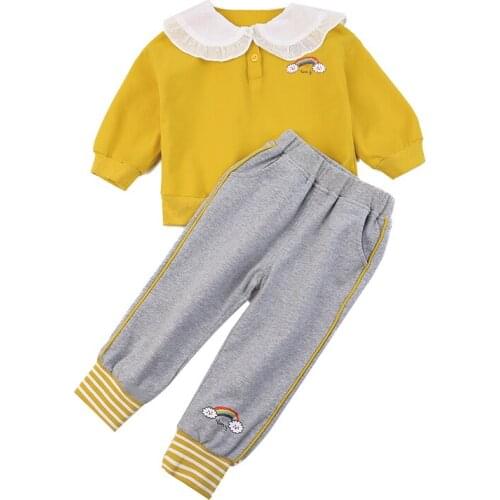 Spring Autumn Fashion Baby Girl Clothes Suit New Children Cotton T Shirt Pants 2Pcs/sets Toddler Casual Costume Kids Sportswear