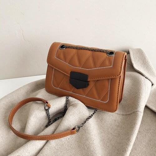 Women PU Shoulder Bag Small Ladies Solid Chain Travel Envelope Messenger Clutch Fashion Exquisite Shopping Bag