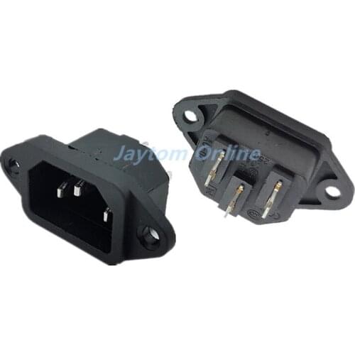 1pc AC-04 AC Power Socket 3Pin 10A 250VAC Panel Mount Plug Adapter Copper Core Power Connector Socket
