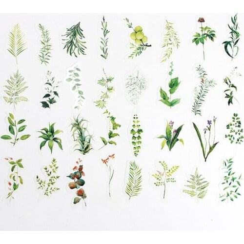 1Pack Plant Flower Pattern Hand Account Material Stickers For DIY Scrapbooking Journal Phone Case Album Decoration