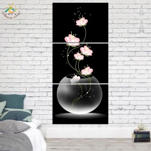 3 Pieces/set Modern Wall Printed Canvas Paintings Flowers Porch Vertical Decorative Picture Wall Art Home Decoration Unframed