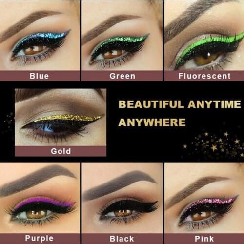 Reusable Eyeliner and Eyelash Stickers False Eyelashes Sequin Eye Shadow 4Pairs Beauty Fast Shipping