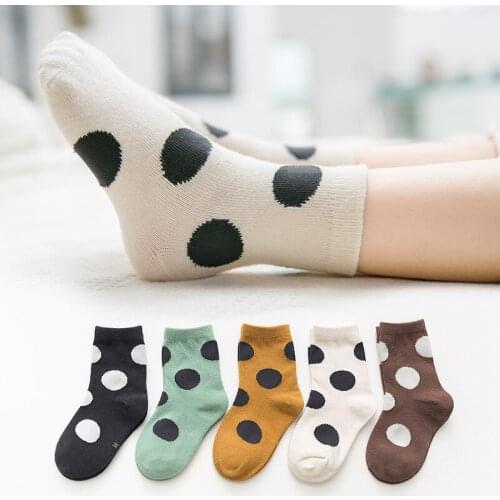 5pairs Set Dot Spring winter Kids Baby cotton Socks Set Children Boys Girls Cotton Short Sock Kids Fashion Socks