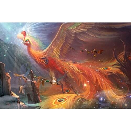 5D DIY Diamond Painting Cross Stitch Phoenix Bird Pictures Resin Rhinestone Embroidery Diamond Mosaic Animal Craft