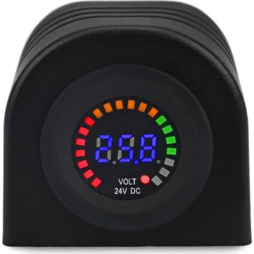 Car Voltmeter Digital Display Volt Meter Panel Led 12v Voltmeter Motorcycle Waterproof Digital Car Volt Meter Gauge DC 12v 24v