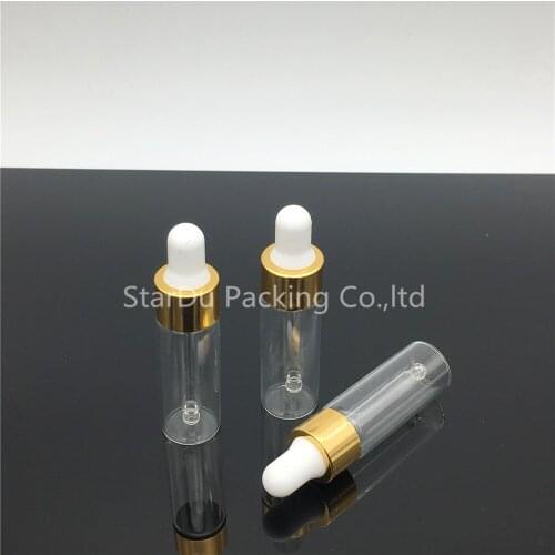 Free shipping 500PCS 5ML Clear Glass Reagent Eye Dropper Drop Aromatherapy Liquid Pipette Bottle