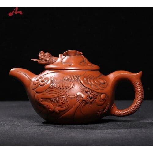 Handmade Yixing Teapot 500cc Purple Clay China Dragon Zisha Pot