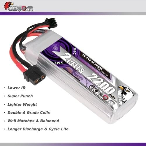 CODDAR 2200mAh 7.4V 110C 2S Lipo Battery With XT60 T Plug FPV Drone Power For FPV Frame RC Helicopter Plane Car Parts