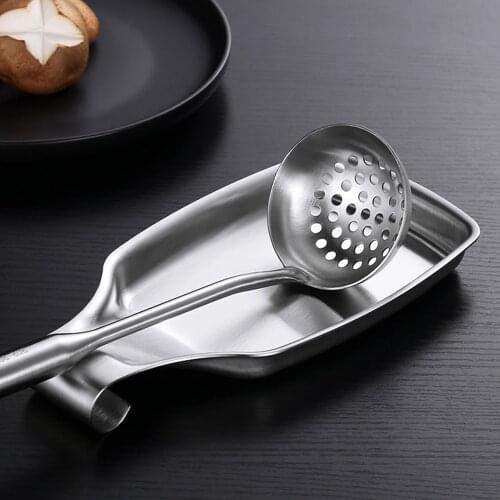 Stainless Steel Spoon Rest Holder Lid Metal Stand Pot Shelf Spatula Ladle Shelf Kitchen Accessories Cooking Support Stand Rack