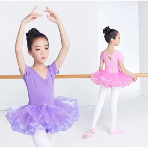 Children Ballet Dress Girls Gymnastics Leotard Dance Party Dress Long/Short Sleeve Ballet Tutu Performance Ballerina Costumes