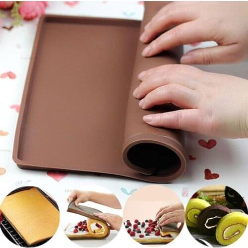 DIY Multifunction Cake Pad Non-Stick Silicone Baking Mat Pad Swiss Roll Baking Sheet for Cake Brown Bakeware Baking Tools
