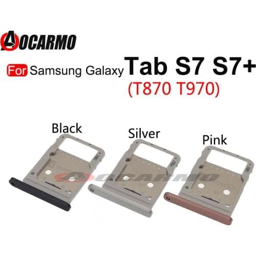 For Samsung Galaxy Tab S7 Plus S7+ T870 T970 SIM Card Tray MicroSD Holder Nano Sim Card Tray Slot Replacement Parts