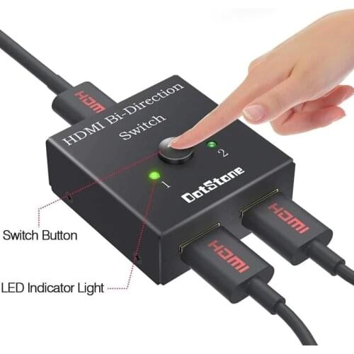 4K 2 Ports Bi-directional 1x2 / 2x1 HDMI-compatible Switcher Splitter Supports Ultra HD 4K 1080P 3D HDR HDCP For PS4 Xbox HDTV