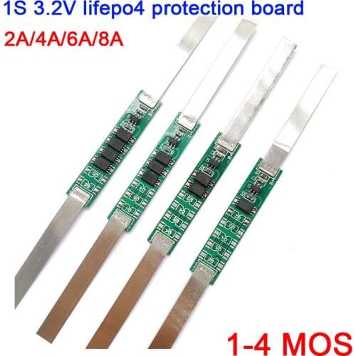 DYKB 1S 2A 4A 6A 8A 3.2V lifepo4 lithium iron phosphate MOS battery protection board Single 3.6V batteries Anti-overcharge