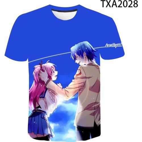 New style Anime Angel Beats T Shirt Men Women Children Cool Tops Boy Girl 3D T-Shirt Fashion Casual Streetwear Tee Tops Cool