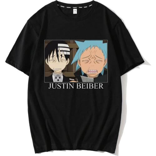 Japanese Anime New Men Soul Eater T Shirt Fashion Print Tshirt Summer Mens Novelty Cotton Short Sleeve T-shirt Men Funny Tops