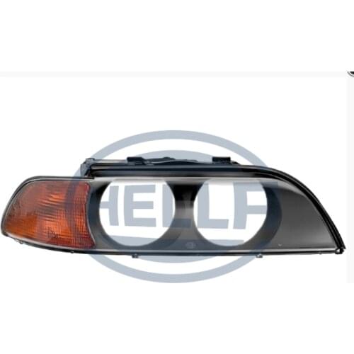 HELLA- Headlight Glass-Black (Right); Yellow Indicator (for BMW:E39)(OEM No:63128362464)