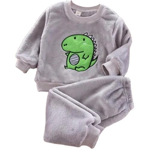 Baby Boys Clothing Set Children Winter Velvet Warm Suit Kids Casual Wear Toddler Skin-friendly Soft Clothes Baby Girls Pajamas