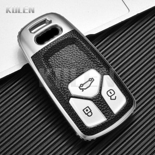 TPU Leather Type Car Key Case Cover Fob For Audi A4 B9 A5 A6 Q5 Q7 S4 S5 S6 B6 C6 B8 TT TTS 4M 8S Protector Shell Accessories