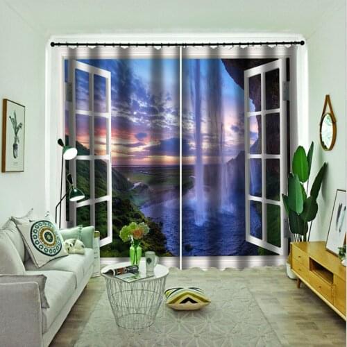 Beautiful Photo Fashion Customized 3D Curtains window waterfall curtains 3D Window Curtain For Living Room