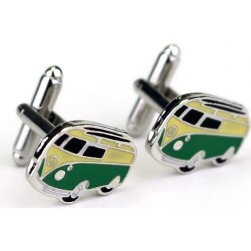 Fashion Camper Van Cufflinks T1 Mini Bus Car Kombi Combi Novelty Alloy Cuff Links For Men Shirt Cuff Buttons Wedding Jewelry