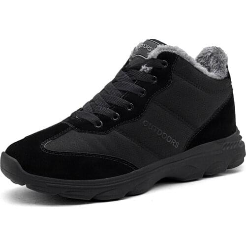 Men Boots Winter with Fur Super Warm Snow Boots Men Winter Work Casual Shoes Sneakers High Top Rubber Ankle Boots