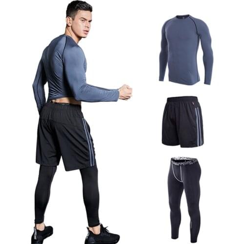 Psvteide 3 Pieces Set Mens Sports Suits Track Sets fitness clothing Training Gym Clothes Men Yoga Sets Sports Wear For Male Gym