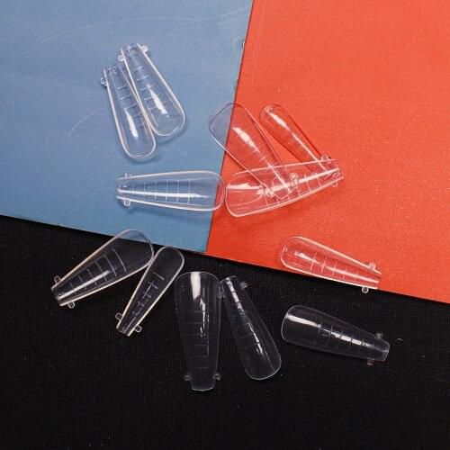 120pcs/box Full Cover Fake Nails Poly Extension Gel Dual Nail Form Coffin Nails Clear Ballerina Nail Tips