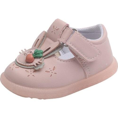 2021 New Autumn Baby Shoes Girls Baby Soft-soled Toddler Shoes Toes-capped Princess Shoes Childrens Shoes Rabbit Cute Sweet Hot