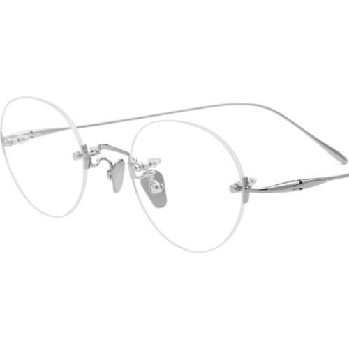 Viodream Ultra light Pure Titanium Frameless Spectacles Unisex Rimless Glasses Retro round Myopia Optical Glasses Frame