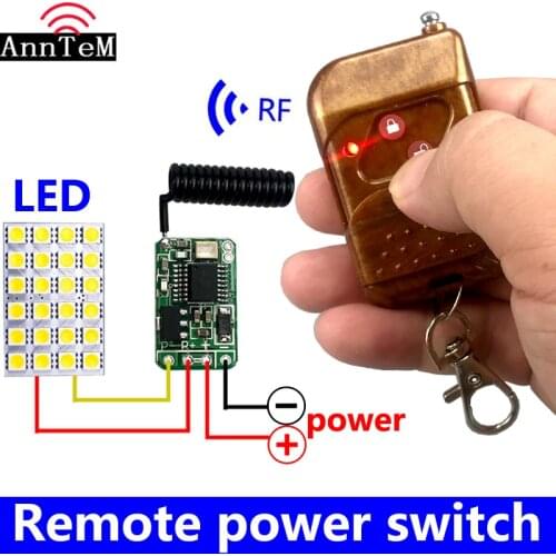 433mhz DC 3.7V 4.5V 7v 12V Battery Power Mini Wireless RF Remote Control Switch LED Controller Micro Receiver Transmitter Small