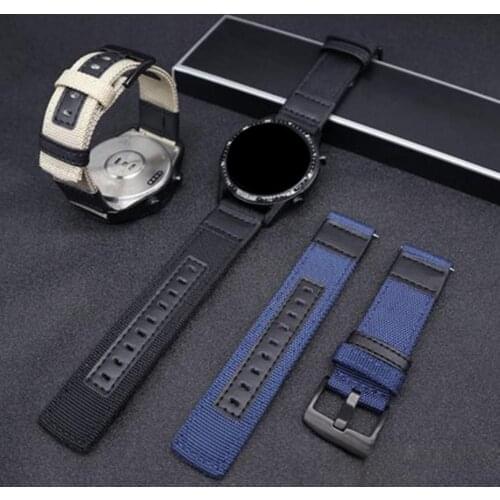 Hot Sell Watchband 20/22mm Nylon Woven Watch Band Wristband Wrist Strap Replacement Sport Leather Bracelet for Samsung S3