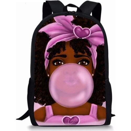 African Kid School Backpack For Children Art Black Girls Cute Printed Students Polyester Book Bag Teenager Girls Boys School Bag