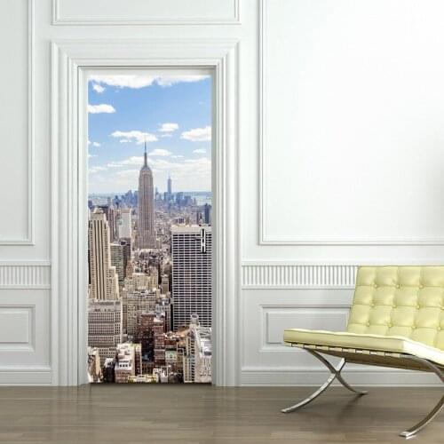 Modern Creative Wall Decals Wallpaper 3D Wall Stickers Bedroom Decorations DIY Door Sticker Self-adhesive Vinyl Wall Decoration